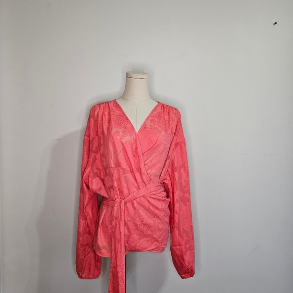 NWOT Lane Bryant Burnout wrap blouse Plus size 24 - Picture 1 of 4